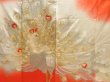Photo8: 5712T11z1250 Vintage Japanese Kimono Silk FURISODE Peacock Tomato red (8)