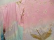 Photo2: 5712T13z1130 Vintage Japanese Kimono Silk FURISODE Flying crane Pink (2)