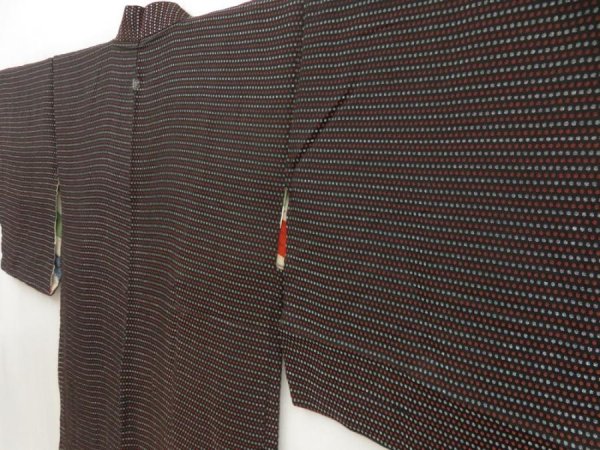 Photo1: 5716T01z540 Vintage Japanese Kimono Silk URUSHI HAORI  Black (1)