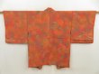 Photo1: 5716T02z580 Vintage Japanese Kimono Silk HAORI Branch Dark orange (1)