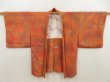 Photo5: 5716T02z580 Vintage Japanese Kimono Silk HAORI Branch Dark orange (5)