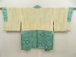 Photo6: 5716T03z600 Vintage Japanese Kimono Silk HAORI  Dull cyan (6)