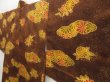 Photo2: 5716T04z530  Japanese Kimono Silk HAORI Chrysanthemum Dark brown (2)