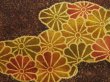 Photo4: 5716T04z530  Japanese Kimono Silk HAORI Chrysanthemum Dark brown (4)