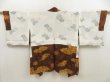 Photo6: 5716T04z530  Japanese Kimono Silk HAORI Chrysanthemum Dark brown (6)