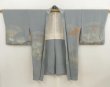 Photo7: 5716T05z670 Vintage Japanese Kimono Silk HAORI Chrysanthemum Blue-Gray (7)