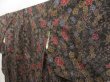 Photo2: 5716T07z750 Vintage Japanese Kimono Silk OSHIMA TSUMUGI Flowers Black (2)