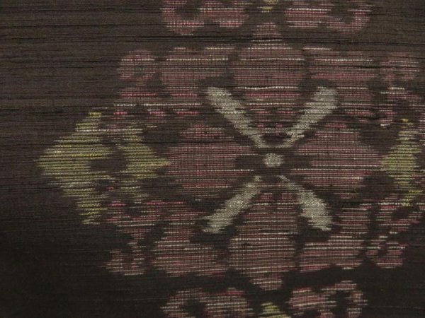 Photo6: 5716T09z810 Vintage Japanese Kimono Silk TSUMUGI  Dark brown (6)