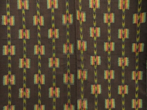 Photo5: 5716T10z840 Vintage Japanese Kimono Silk TSUMUGI  Dark brown (5)