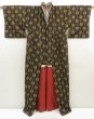 Photo8: 5716T10z840 Vintage Japanese Kimono Silk TSUMUGI  Dark brown (8)