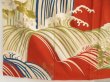Photo6: 5716T11z760 Antique Japanese Kimono Silk TSUKESAGE Peony Red-Brown (6)
