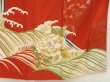 Photo7: 5716T11z760 Antique Japanese Kimono Silk TSUKESAGE Peony Red-Brown (7)