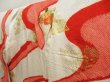 Photo2: 5716T12z1160 Vintage Japanese Kimono Silk FURISODE Folding fan Off-white (2)
