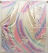 Photo1: 5716T14z1230 Vintage Japanese Kimono Silk FURISODE Flowers Off-white (1)