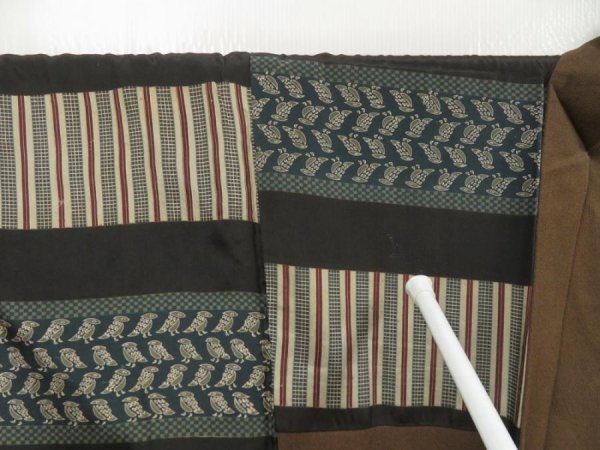 Photo5: 5719T01z670 Vintage Japanese Kimono Silk Men's HAORI  Brown-Gray (5)