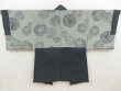 Photo1: 5719T02z510 Vintage Japanese Kimono Silk Men's HAORI Flower Navy-Gray (1)