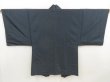 Photo2: 5719T02z510 Vintage Japanese Kimono Silk Men's HAORI Flower Navy-Gray (2)