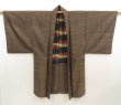 Photo1: 5719T03z450 Vintage Japanese Kimono Silk Men's HAORI  Brown-Gray (1)