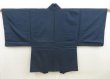 Photo5: 5719T04z600 Vintage Japanese Kimono Silk Men's HAORI Mt.Fuji Dark blue (5)