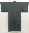 Photo1: 5719T09z840 Vintage Japanese Kimono Silk Men's OSHIMA TSUMUGI  Dark cyan (1)