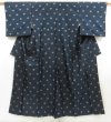 Photo1: 5719T12z480 Vintage Japanese Kimono Silk MEISEN KOMON  Dark green-gray (1)