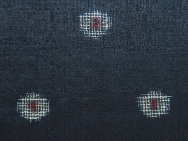 Photo6: 5719T12z480 Vintage Japanese Kimono Silk MEISEN KOMON  Dark green-gray (6)