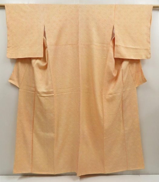 Photo1: 5719T14z940  Japanese Kimono Silk SHIBORI KOMON  Light orange (1)