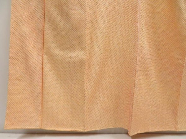 Photo4: 5719T14z940  Japanese Kimono Silk SHIBORI KOMON  Light orange (4)