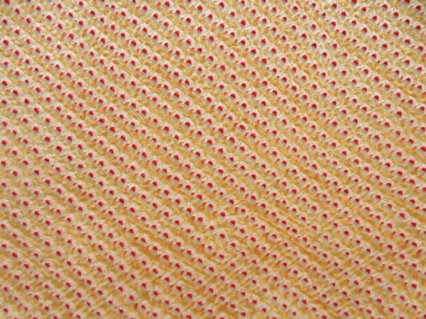 Photo6: 5719T14z940  Japanese Kimono Silk SHIBORI KOMON  Light orange (6)