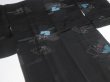 Photo10: SHG02z15  Japanese Kimono Silk BLACK HAORI 25pcs FREE SHIPPING (10)