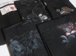 Photo2: SHG03z15  Japanese Kimono Silk BLACK HAORI 25pcs FREE SHIPPING (2)