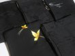 Photo6: SHG03z15  Japanese Kimono Silk BLACK HAORI 25pcs FREE SHIPPING (6)