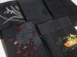Photo6: SHG06z15  Japanese Kimono Silk BLACK HAORI 25pcs FREE SHIPPING (6)