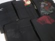Photo9: SHG06z15  Japanese Kimono Silk BLACK HAORI 25pcs FREE SHIPPING (9)