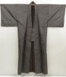 Photo1: 5722T03z670 Vintage Japanese Kimono Silk OSHIMA TSUMUGI Men's   Brown-Gray (1)