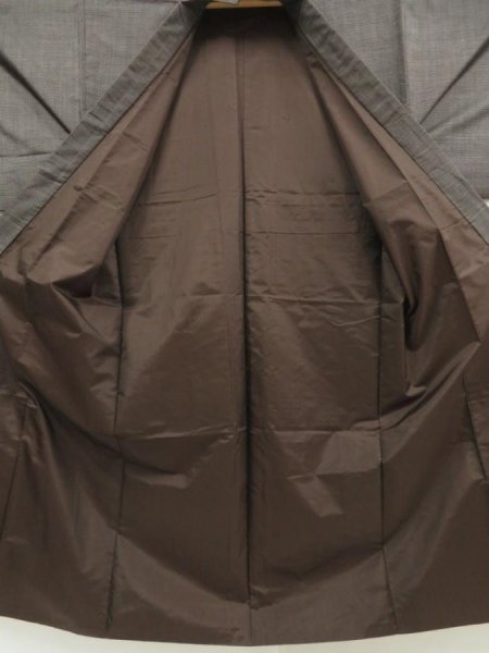 Photo5: 5722T03z670 Vintage Japanese Kimono Silk OSHIMA TSUMUGI Men's   Brown-Gray (5)
