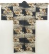 Photo1: 5722T04z510 Vintage Japanese Kimono Muslin Men's JUBAN Hawk Black (1)