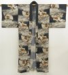 Photo5: 5722T04z510 Vintage Japanese Kimono Muslin Men's JUBAN Hawk Black (5)