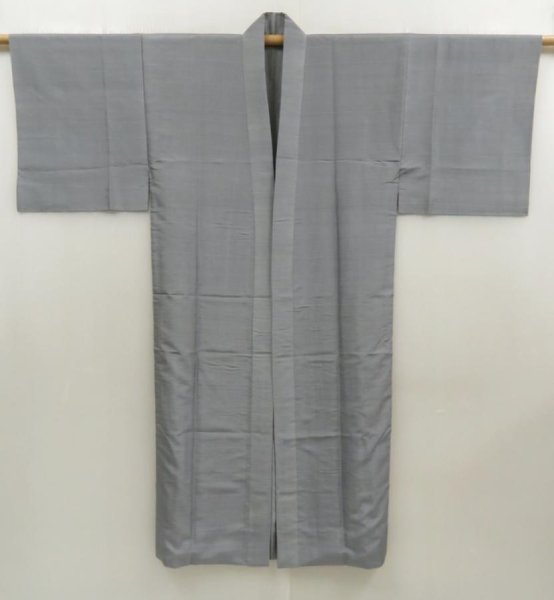 Photo5: 5722T05z470 Vintage Japanese Kimono Silk Men's JUBAN Mt.Fuji Gray (5)
