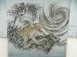 Photo3: 5722T06z470 Vintage Japanese Kimono Silk Men's JUBAN Tiger Blue-Gray (3)