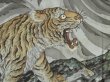 Photo4: 5722T06z470 Vintage Japanese Kimono Silk Men's JUBAN Tiger Blue-Gray (4)