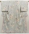 Photo1: 5722T07z960 Vintage Japanese Kimono Silk KOMON Flowers Gray (1)