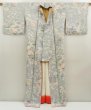 Photo5: 5722T07z960 Vintage Japanese Kimono Silk KOMON Flowers Gray (5)