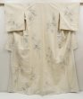 Photo1: 5722T08z800 Vintage Japanese Kimono Silk TSUMUGI Bamboo Off-white (1)