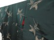 Photo2: 5722T11z870 Vintage Japanese Kimono Silk OMESHI KOMON Bird Dull green (2)