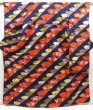 Photo1: 5722T13z1090 Vintage Japanese Kimono Silk FURISODE Folding fan Dark navy (1)