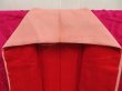 Photo5: 5726T04z350 Antique Japanese Kimono Silk JUBAN Flowers Red-Pink (5)