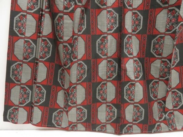 Photo4: 5726T09z700 Vintage Japanese Kimono Silk OSHIMA TSUMUGI Flower Black (4)