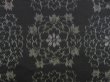 Photo6: 5726T10z670 Vintage Japanese Kimono Silk OSHIMA TSUMUGI Flower Black (6)