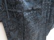 Photo3: 5726T11z710 Vintage Japanese Kimono Silk TSUMUGI Flowers Black, Blue-Gray (3)